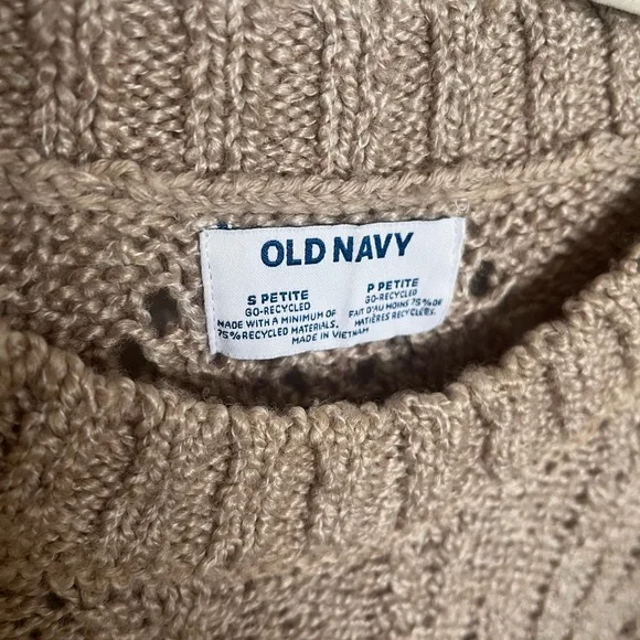 Old Navy knit sweater with tassel detail on sleeves. Taupe. Size SP. BNWOT - Picture 2 of 3